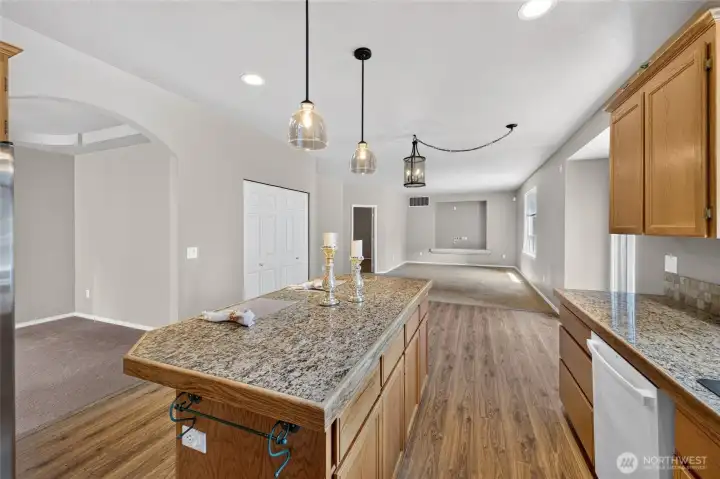 Another view of the Kitchen, notice the Entry on the Left that leads to the Formal Dining Room.
