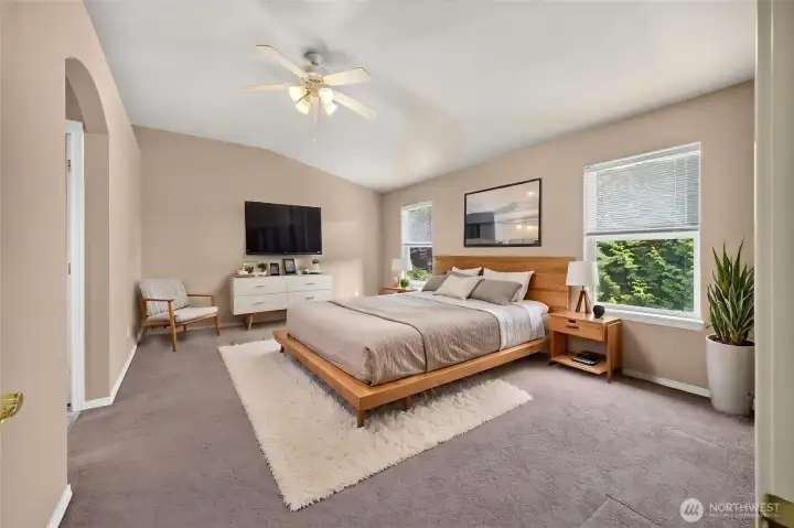Spacious Primary Suite. Plenty of room to Relax at the end of the day.