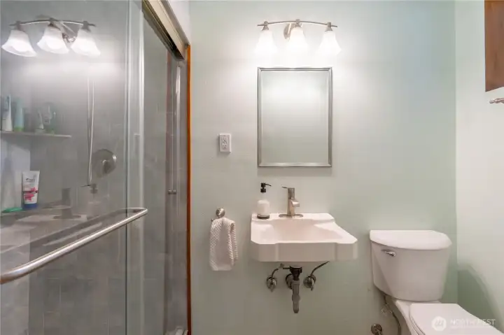Downstairs remodeled 3/4 walk in bath