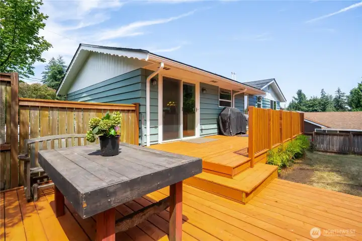 Brand new deck, 2026. Perfect for entertaining and relaxing