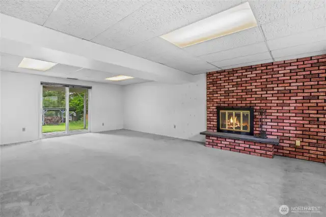 Huge Lower Level Recreation room with access to The Covered Patio
