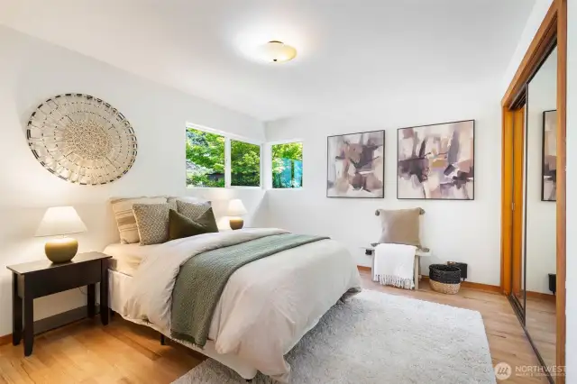 Second of 3 bedrooms on the main floor. Plenty of closet space, refinished floors, and fresh paint.