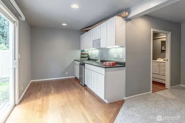 Wet bar in basement