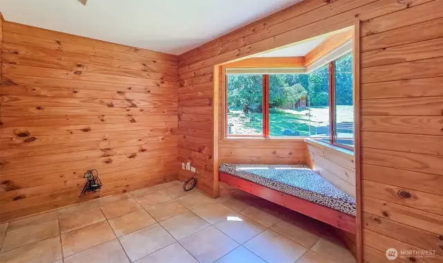 Media room with Window Seat