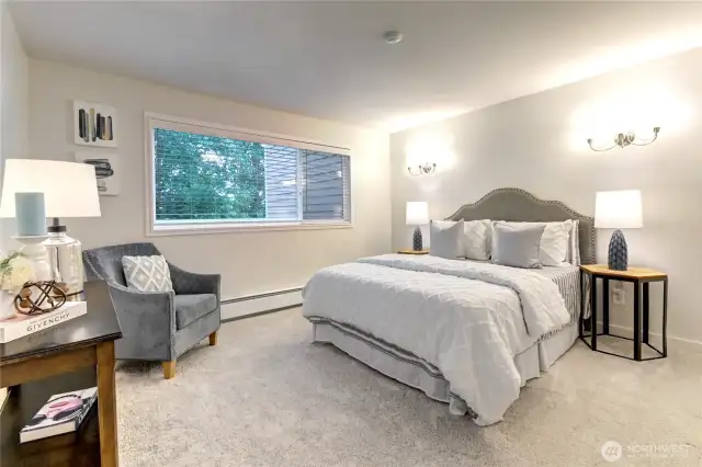 Generous sized bedroom with brand new carpet