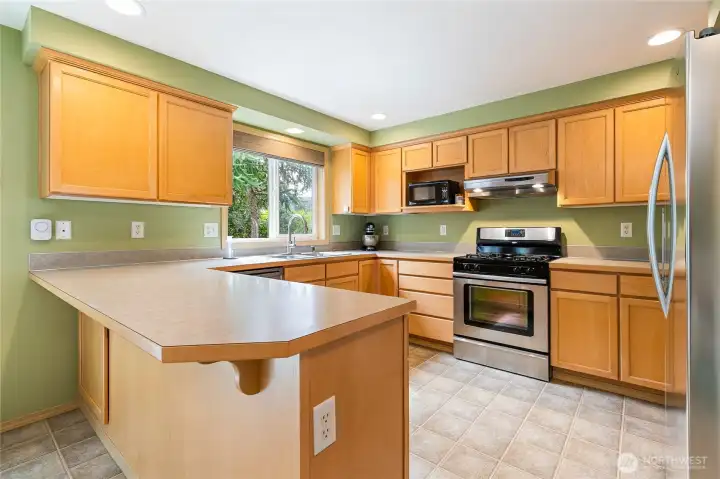 Kitchen with stainless appliances
