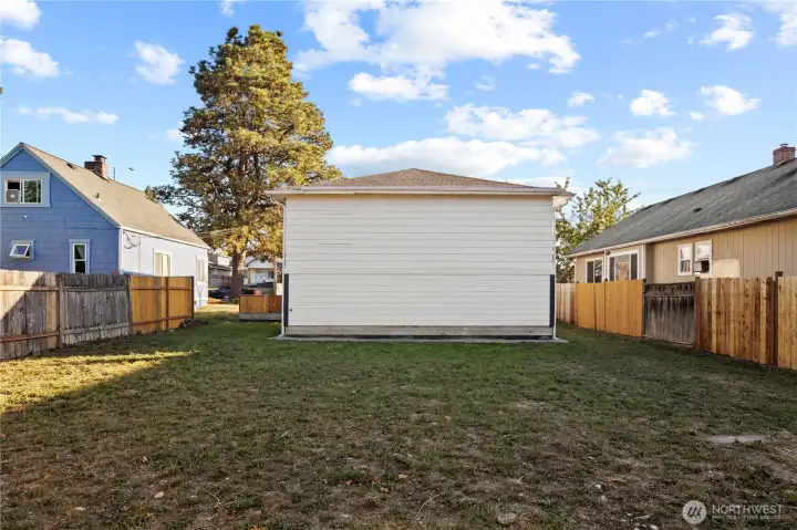 Spacious Fenced Yard