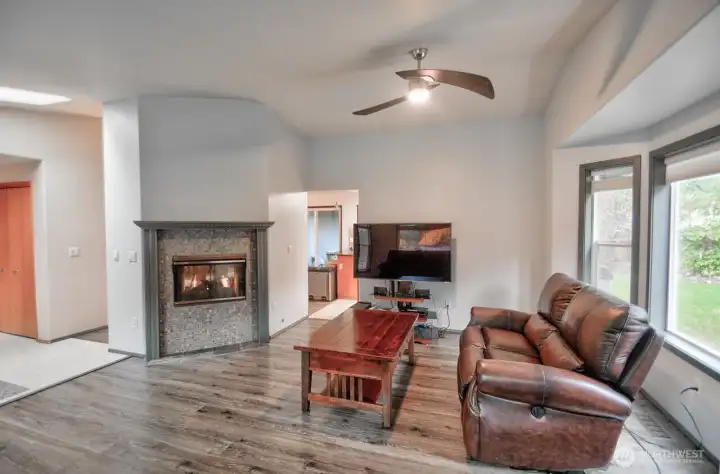 Cozy natural gas fireplace