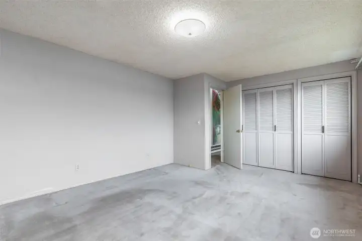 Abundant closet space in the primary bedroom