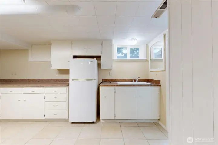 Basement snack prep area