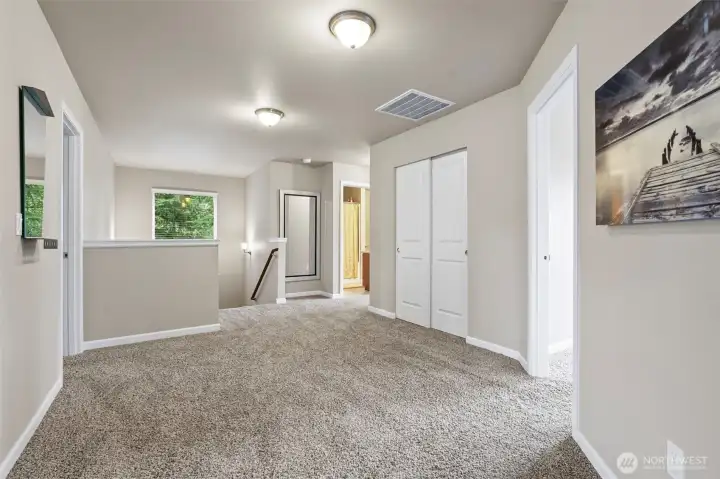 Landing area at the top of steps.