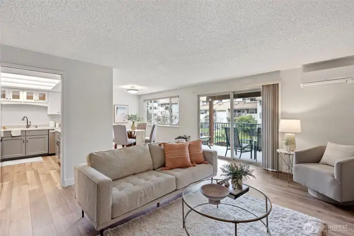 New wood laminate flooring installed in 2022.