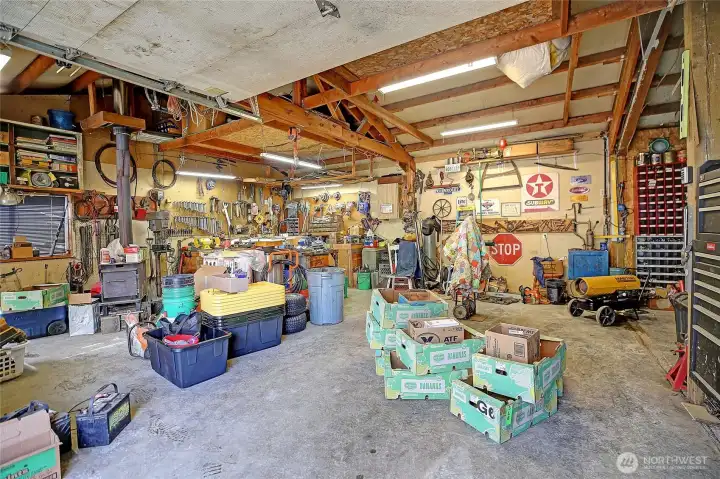 Interior of 3 bay garage