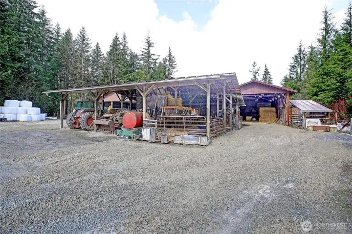 Covered area for farm equipment and other tools