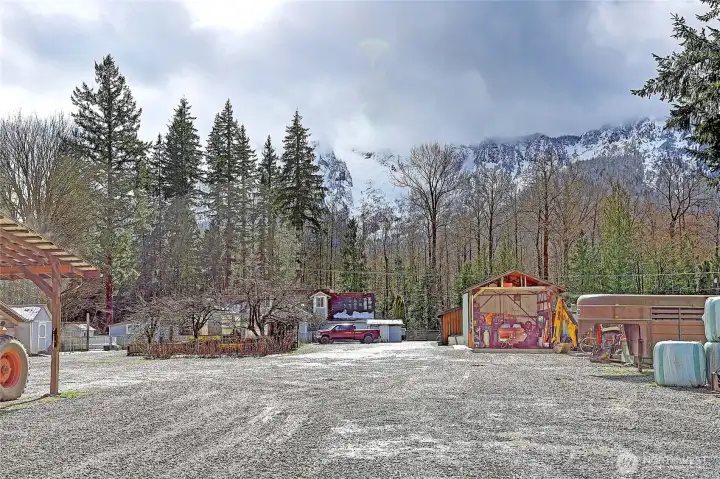 Looking back at home from the arena