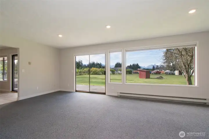 Huge Family Room overlooks the Backyard