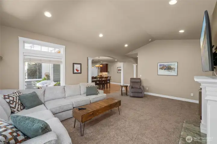 Living towards dining and kitchen...