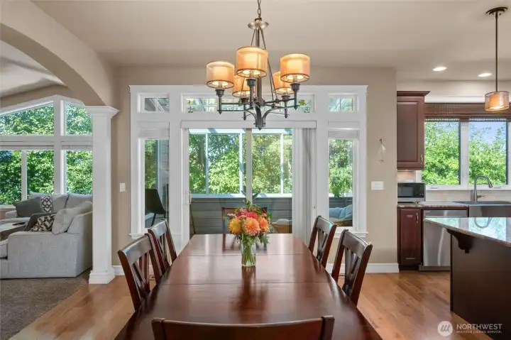 Dining area to sunroom...