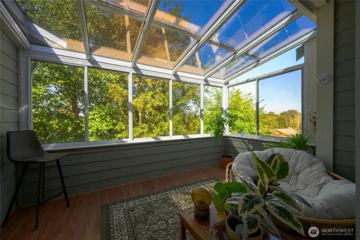 Sunroom off of living/dining area with Mt. Baker views...