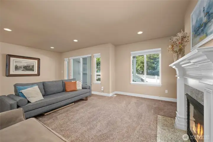 Lower level great room. Not the high ceilings...