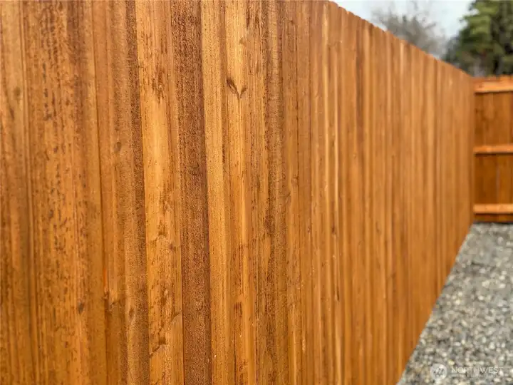 Fully fenced backyard