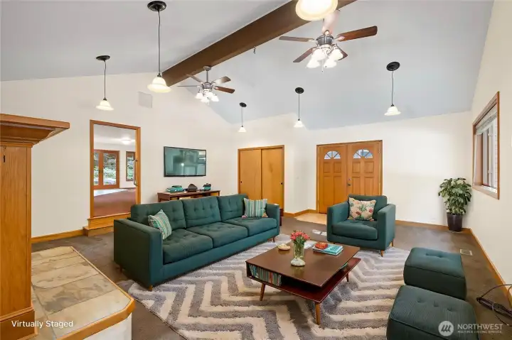 Family Room or Den with Gas Fire Place.