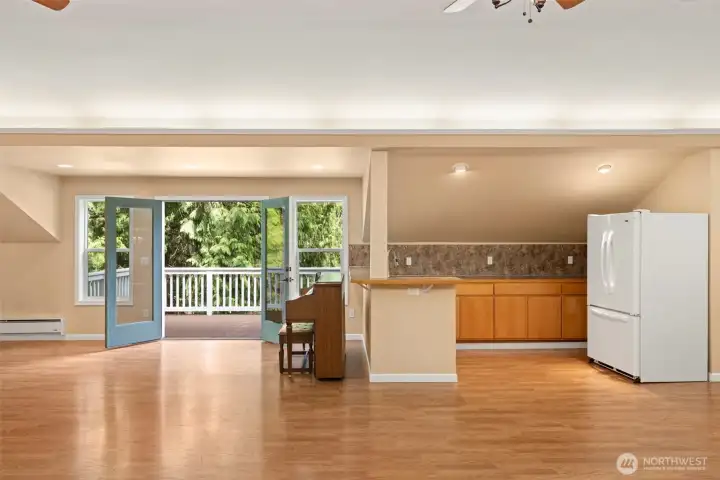 Partial Kitchen, 1/2 bath and Balcony.