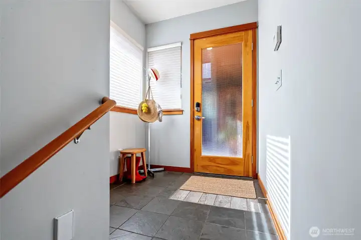 Entry foyer with in floor radiant heat