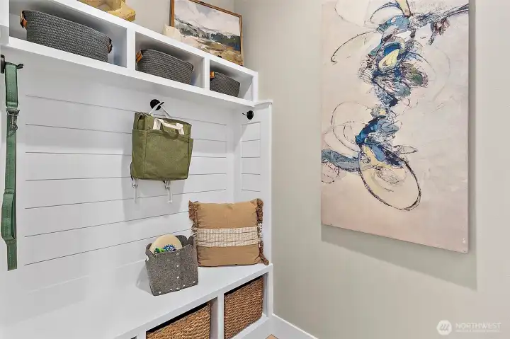 Built-In mud room right off of the garage