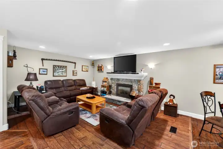 family room adjacent to the kitchen