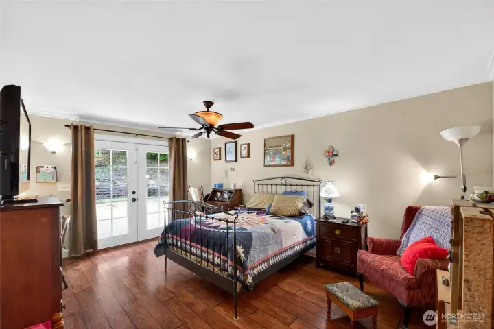 This primary bedroom is huge!