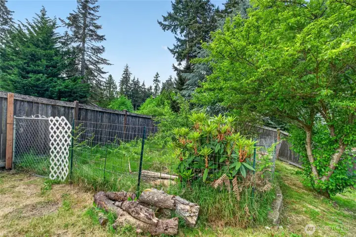 A fenced in garden space for dedicated gardening use