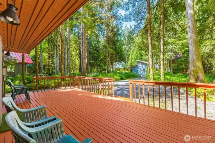 Generous outdoor living space perfect for entertaining after a day at Mt. Baker.