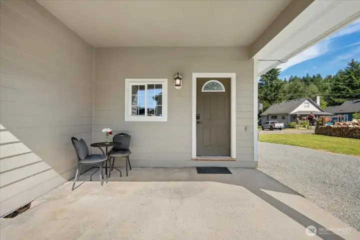 Large back patio for entertaining Large back patio for entertaining