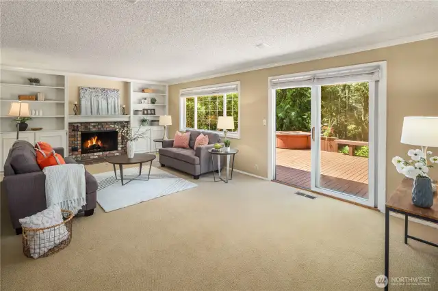 Additional living room with access to large deck.
