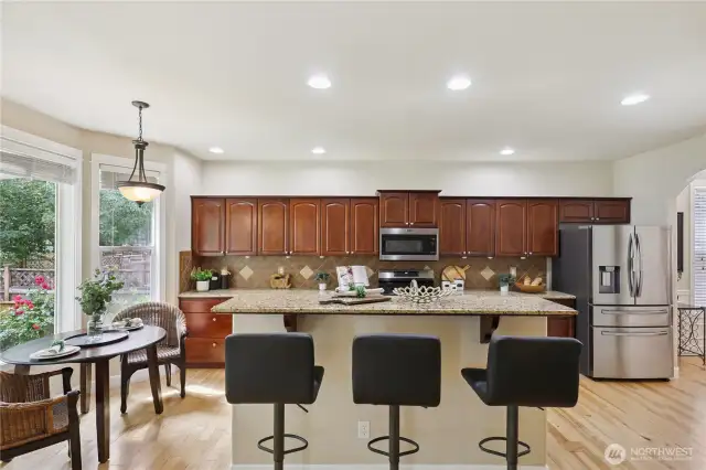 Eat -in kitchen with extra counter high seating