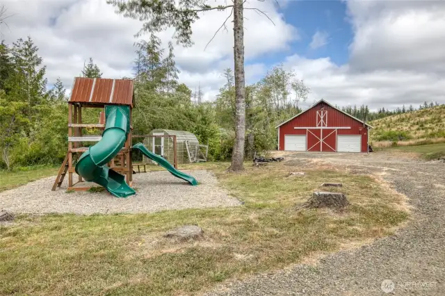 Playground area and Shop in a distance