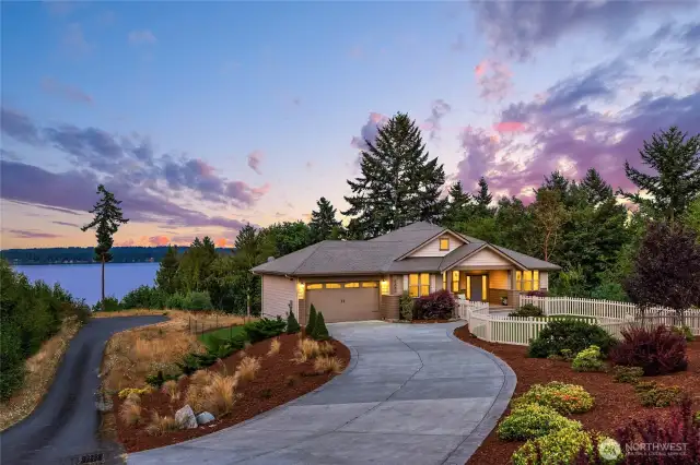 Stunning private high-bank view property, includes 1.55 ac. waterfront buildable lot to build your dream home!