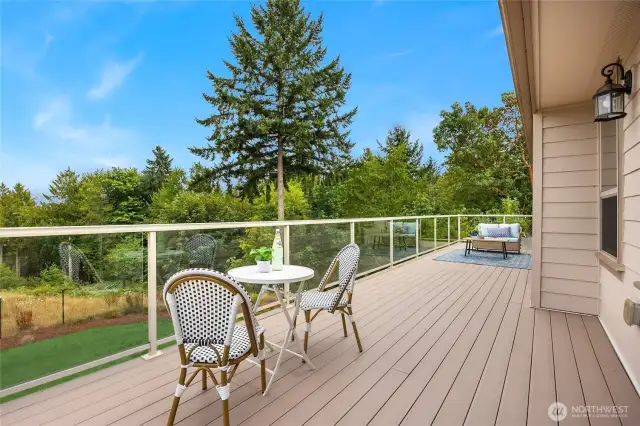 This deck off the main floor is an extension of the home.