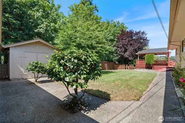 The private backyard backs to a gully, which keeps this space peaceful and serene. The gazebo is perfect for outdoor entertaining in any weather.
