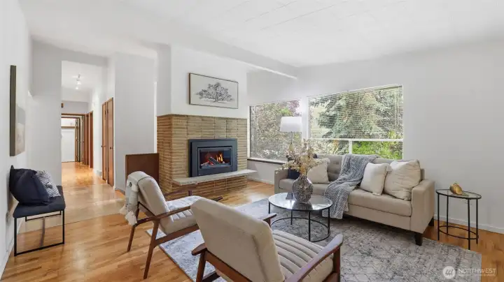 A perfect place to unwind—cozy evenings meet tree-lined views.