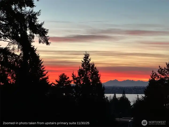 Gorgeous sunset skies can be seen from the deck and primary bedroom. This one was amazing!