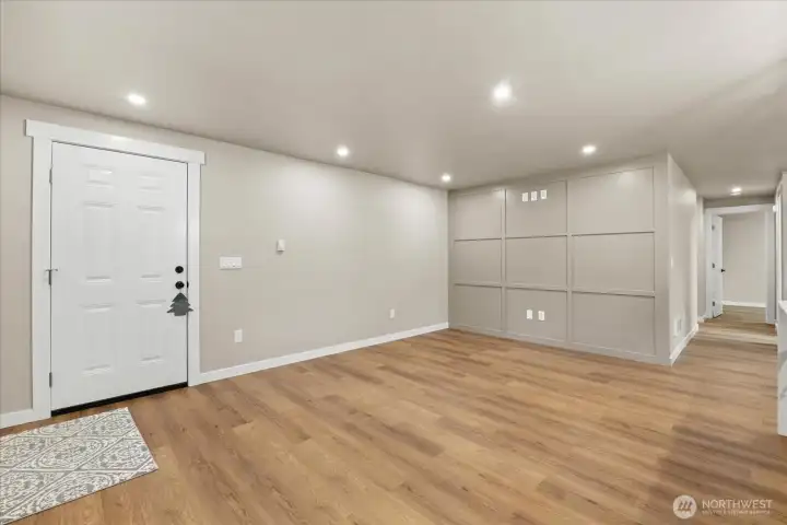 The feature wall is already TV plumbed