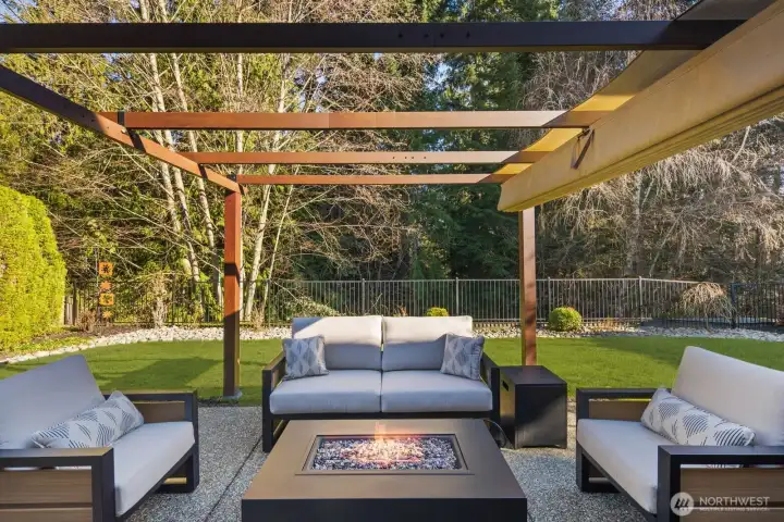 Backyard with greenbelt nature preserve