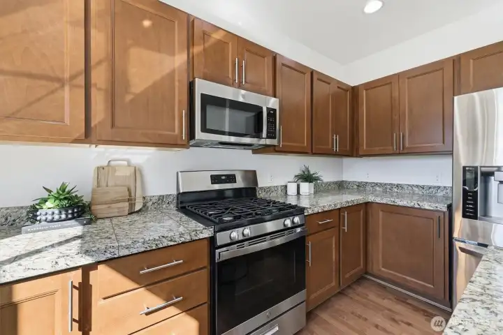 Kitchen with eating space (staged)