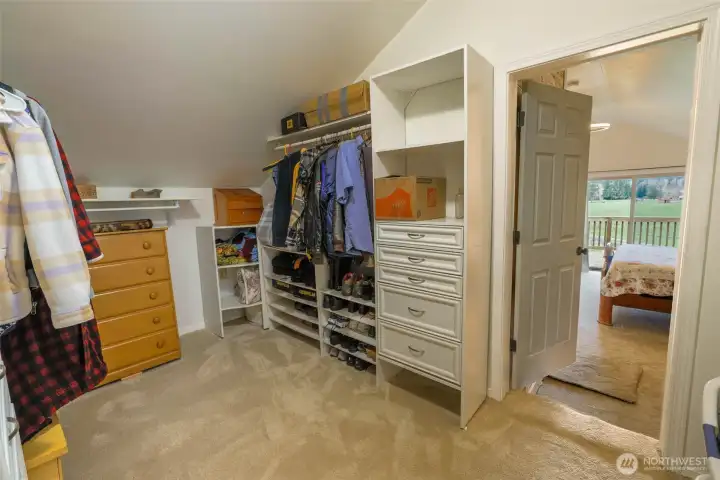 Walkin closet off of Primary Bedroom