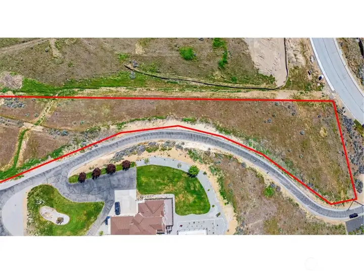 Arial view of property boundaries. Driveway is Shepherd Ln, Street is Fancher Field Rd. Boundary lines are approximate and not exact. Please refer to The plat map.