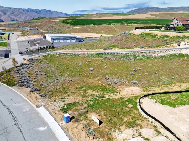 Arial view from south corner of the lot.