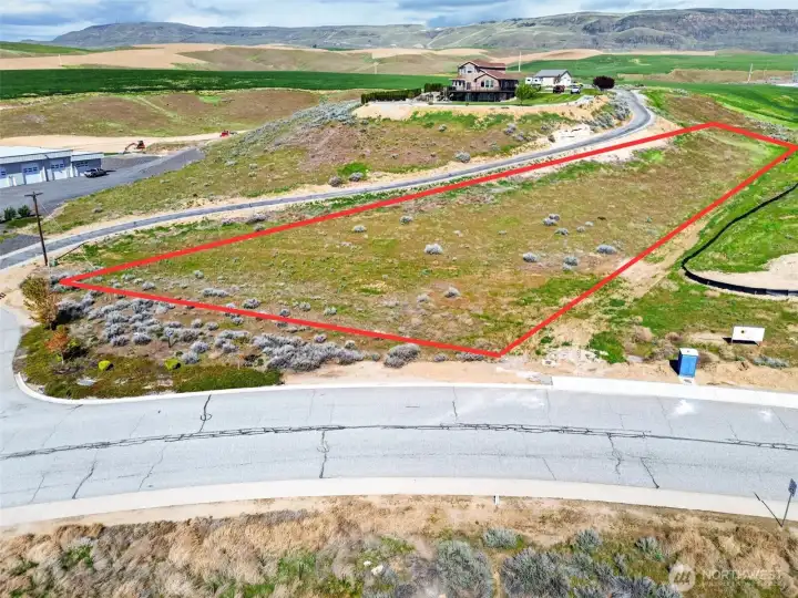 Arial with approximate boundaries. Road pictured is Fancher Field Rd.