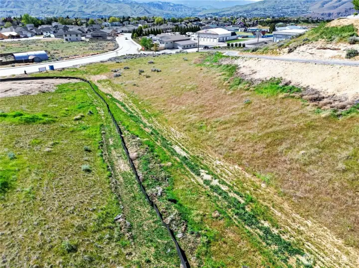 Arial view from rear corner of the lot.